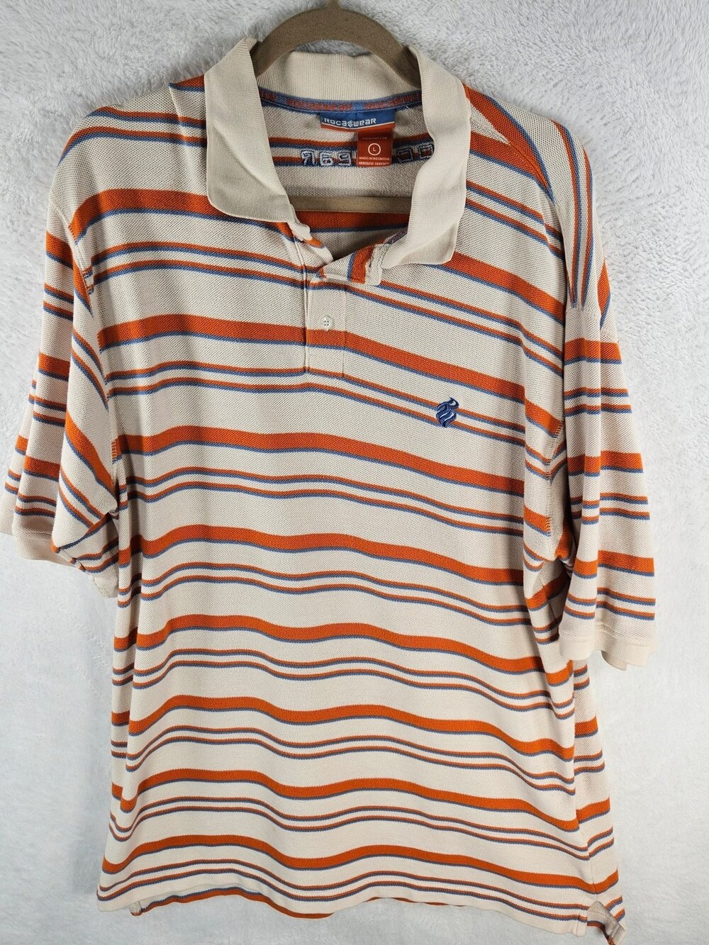 Rocawear Polo Shirt Stripe Pique Cotton Men's Size Large